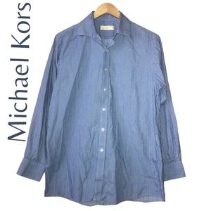Michael Kors Blue White Stripe Button Down Shirt - Men’s Large?